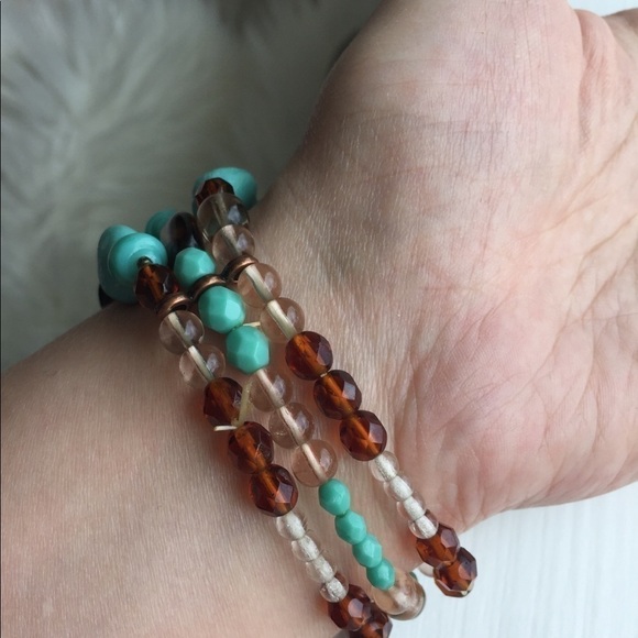 Chunky Czech Glass Beaded Bracelet - Picture 4 of 4